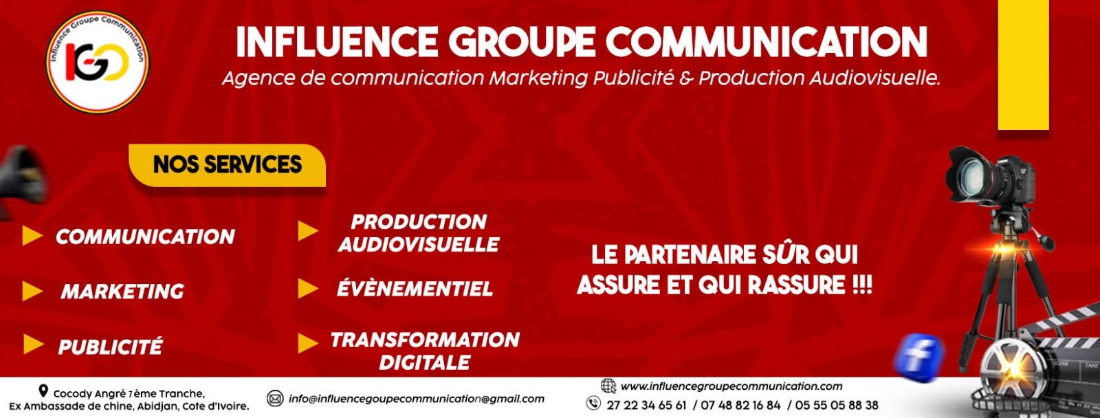 Bannière Influence Groupe Communication